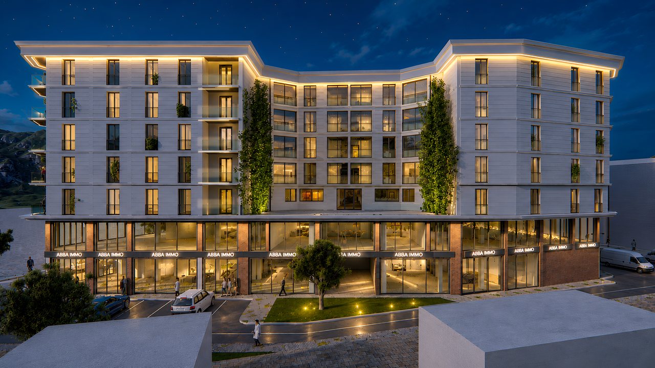 Façade principale de nuit